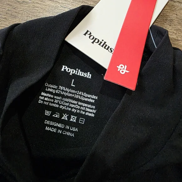 Popilush Women's Black Turtle Neck Shapewear Tummy Control Bodysuit Size Large - Picture 9 of 10